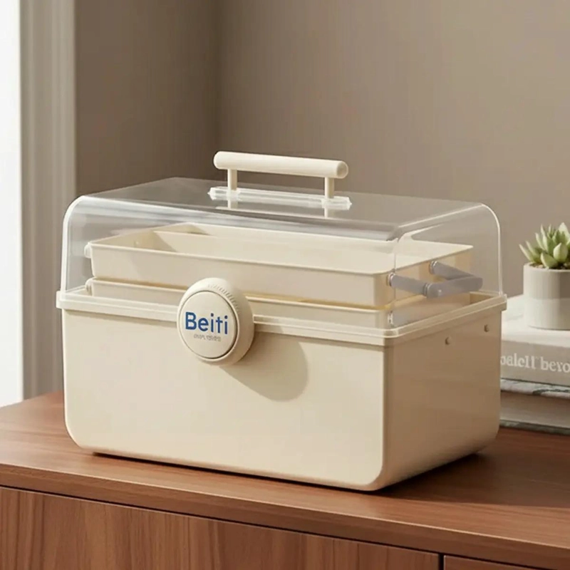 CAJA ORGANIZADORA PLASTICA MULTIUSO CON COMPARTIMIENTOS GRANDES - 1