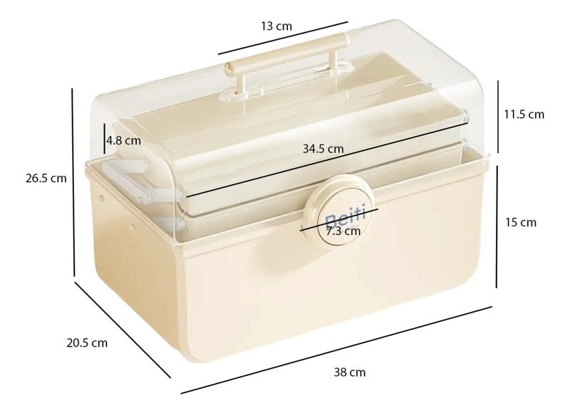 CAJA ORGANIZADORA PLASTICA MULTIUSO CON COMPARTIMIENTOS GRANDES - 3