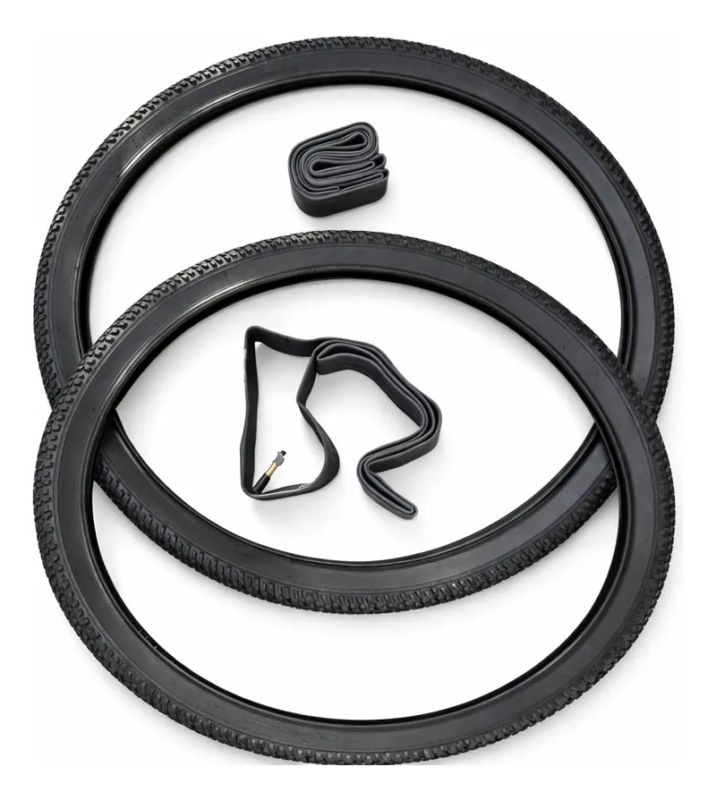 JUEGO DE 2 NEUMATICOS Y 2 CAMARAS PARA BICICLETA ARO 29 X 2.125 COLOR NEGRO - 1
