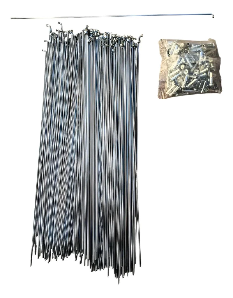 RAYO PARA RUEDA DE BICICLETA DE 285 MM CON 14 GRAMOS Y NIPLES INCLUIDOS - 1