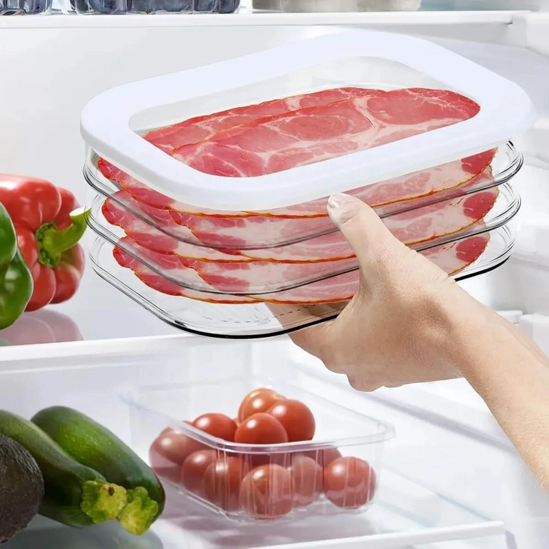 CONTENEDOR APILABLE PARA QUESOS Y JAMON CON TRES NIVELES - 2