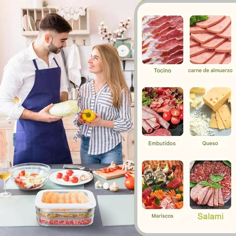 CONTENEDOR APILABLE PARA QUESOS Y JAMON CON TRES NIVELES - 3