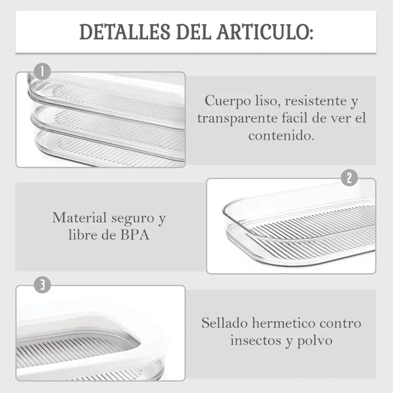CONTENEDOR APILABLE PARA QUESOS Y JAMON CON TRES NIVELES - 4