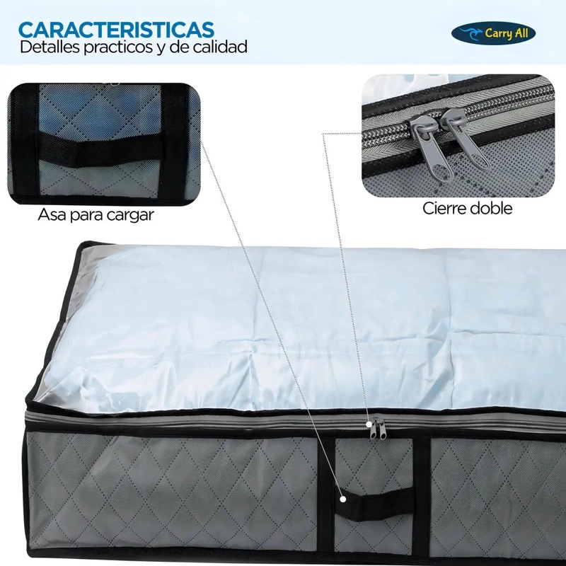 PACK DE 2 BOLSOS ORGANIZADORES PARA BAJO CAMA CON CAPACIDAD DE 75 LITROS - 2