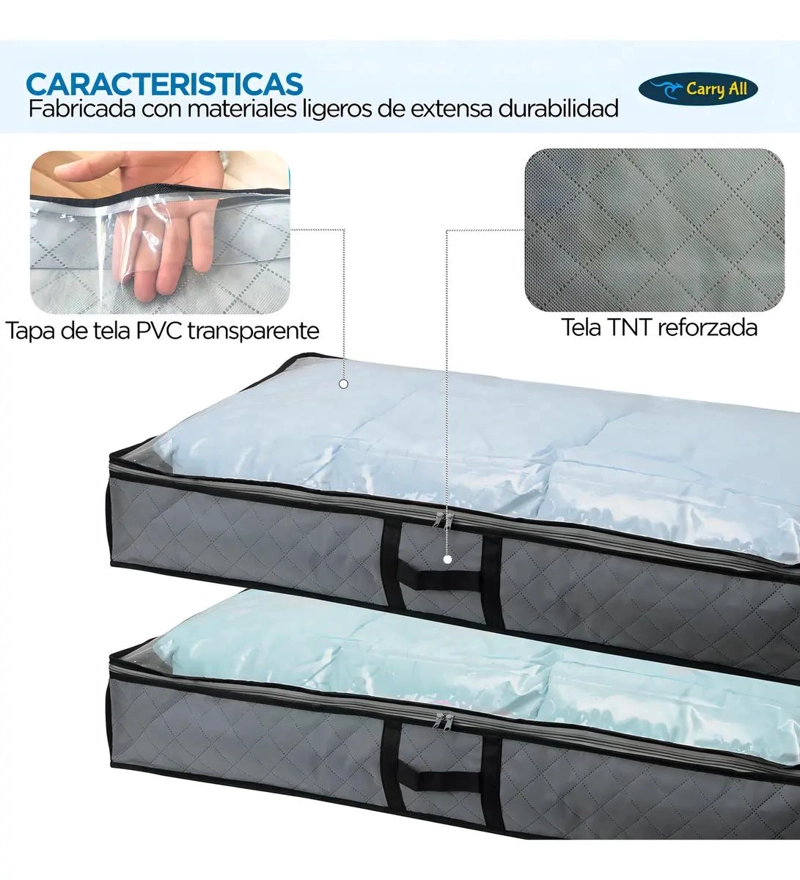 PACK DE 2 BOLSOS ORGANIZADORES PARA BAJO CAMA CON CAPACIDAD DE 75 LITROS - 3