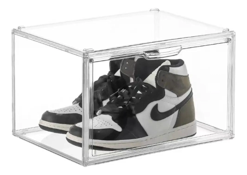 CAJA ORGANIZADORA ACRILICA TRANSPARENTE PARA ZAPATILLAS CON DISEÑO APILABLE - 1