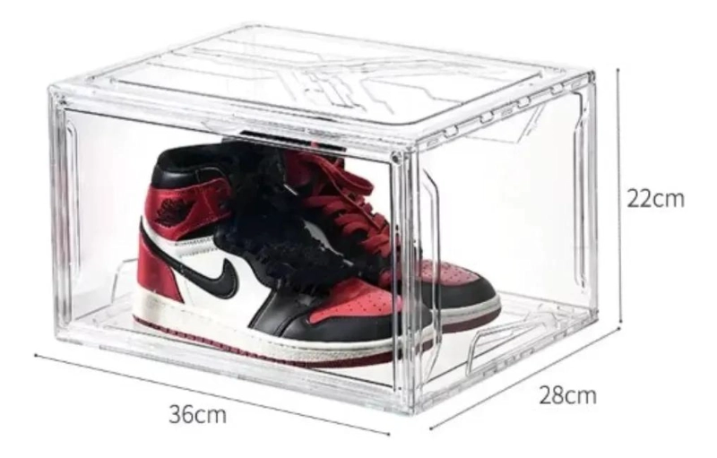 CAJA ORGANIZADORA ACRILICA TRANSPARENTE PARA ZAPATILLAS CON DISEÑO APILABLE - 2