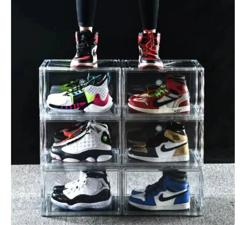 CAJA ORGANIZADORA ACRILICA TRANSPARENTE PARA ZAPATILLAS CON DISEÑO APILABLE - 3