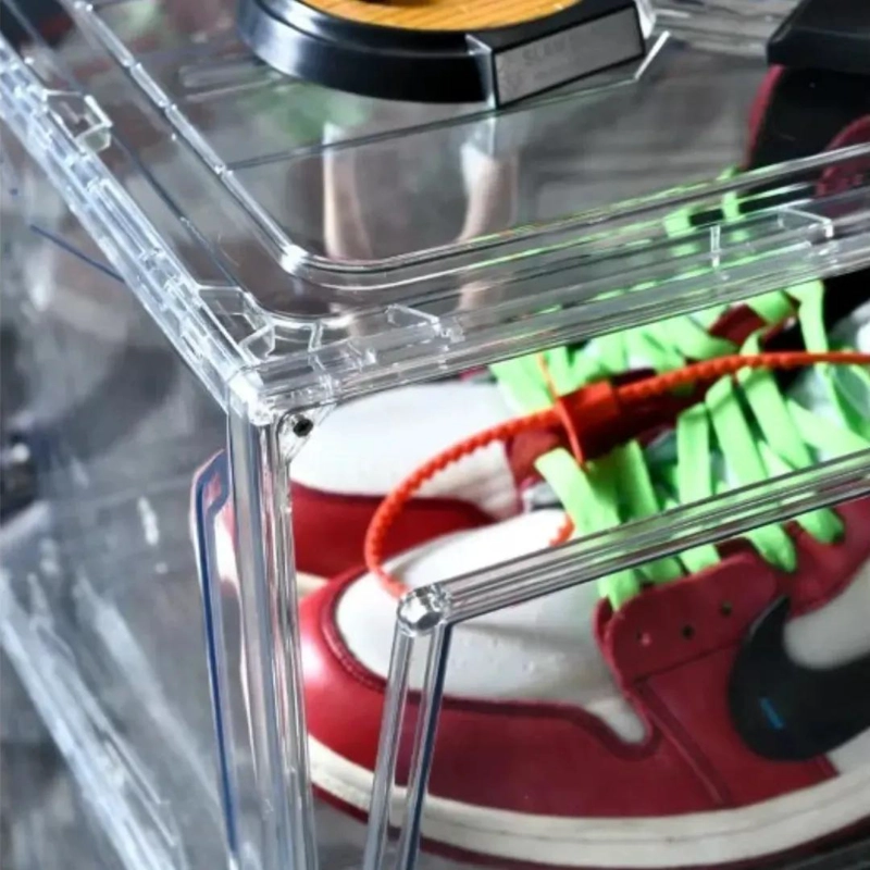 CAJA ORGANIZADORA ACRILICA TRANSPARENTE PARA ZAPATILLAS CON DISEÑO APILABLE - 5