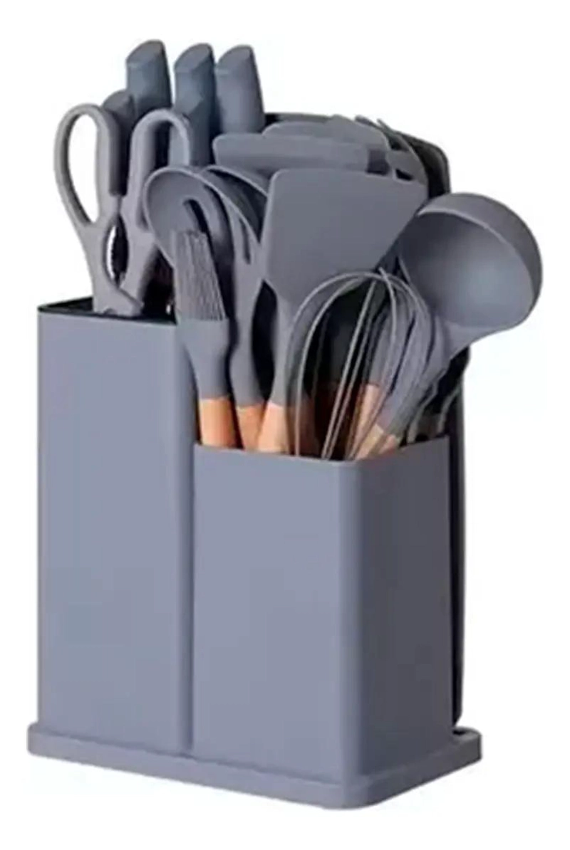 SET COMPLETO DE 19 UTENSILIOS DE COCINA CON RECUBRIMIENTO ANTIADHERENTE Y MANGO - 1