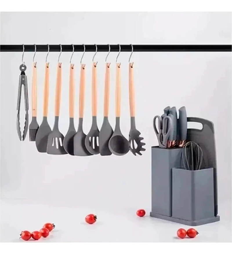 SET COMPLETO DE 19 UTENSILIOS DE COCINA CON RECUBRIMIENTO ANTIADHERENTE Y MANGO - 5