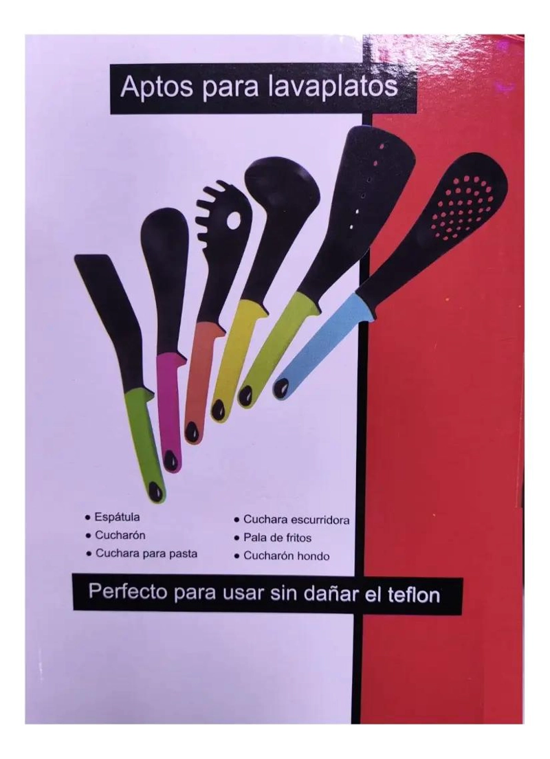 SET DE 6 UTENSILIOS DE COCINA CON ESPATULAS, CUCHARA Y CUCHARON - 2