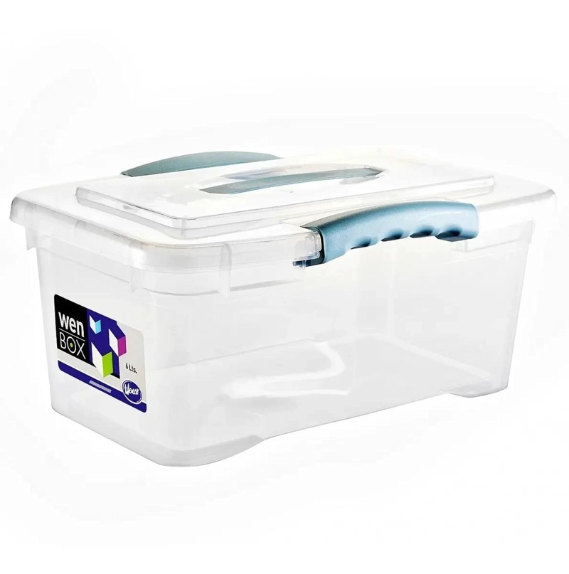 CAJA ORGANIZADORA TRANSPARENTE CON CAPACIDAD DE 6 LITROS PACK 10 UNIDADES - 1