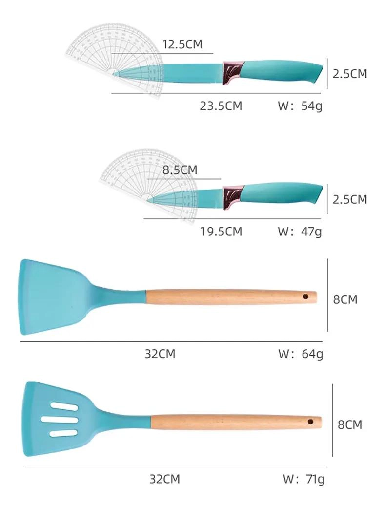 JUEGO DE UTENSILIOS DE COCINA CON 19 PIEZAS DE SILICONA ANTIADHERENTE - 2