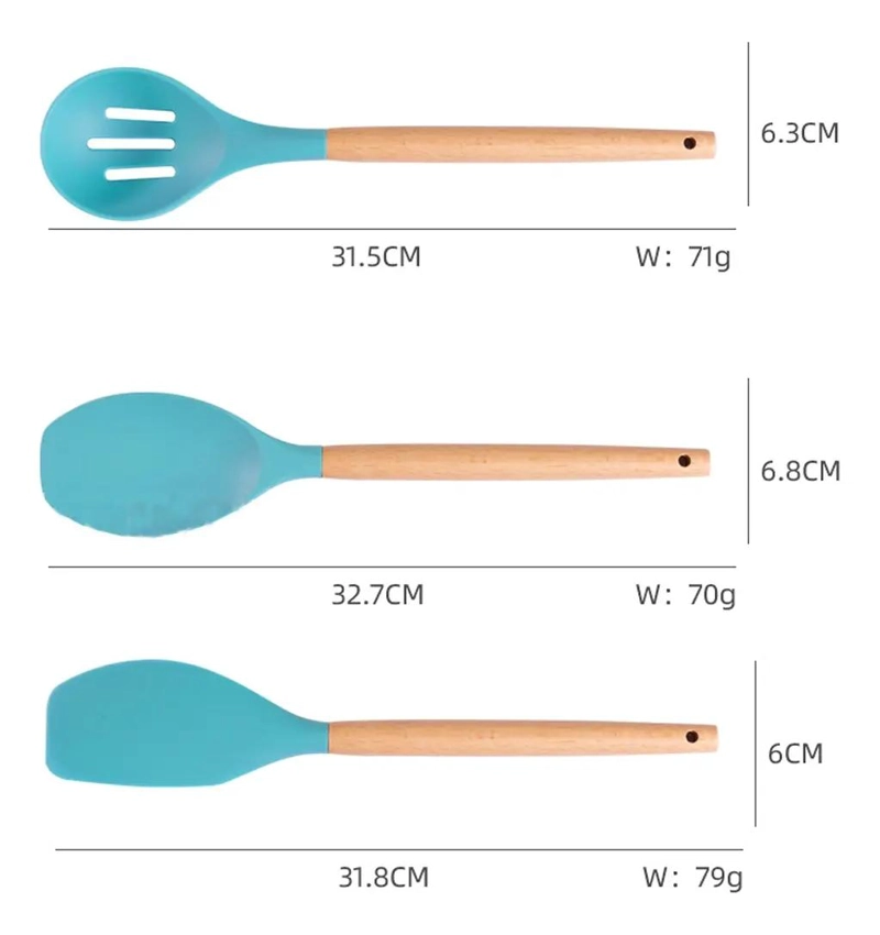 JUEGO DE UTENSILIOS DE COCINA CON 19 PIEZAS DE SILICONA ANTIADHERENTE - 3