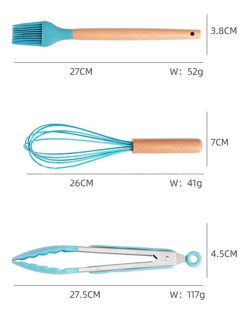 JUEGO DE UTENSILIOS DE COCINA CON 19 PIEZAS DE SILICONA ANTIADHERENTE - 4