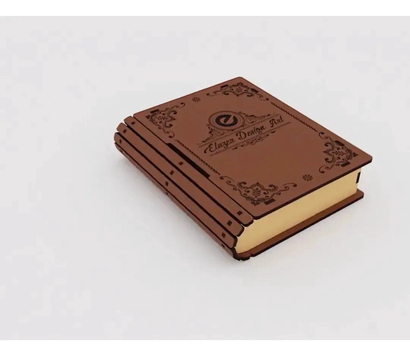 CAJA ORGANIZADORA DE MADERA CON TAPA ESTILO LIBRO PARA ALMACENAMIENTO - 3