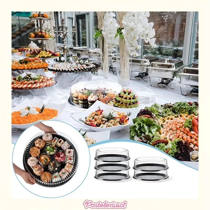SET DE 50 BANDEJAS PARA TORTA Y PORTA CUPCAKES DE 25X8 CM - 2
