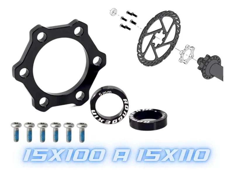 ADAPTADOR DE MAZA DELANTERA 15X100 A 15X110 BOOST ALUMINIO RESISTENTE - 1