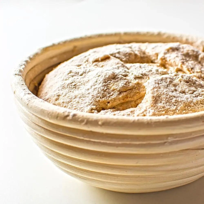 CESTA FERMENTADORA REDONDA PARA PAN DE RATTAN 18X9 CM - 4