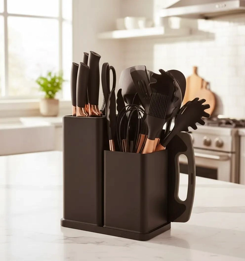 SET DE UTENSILIOS DE COCINA DE SILICONA ANTIADHERENTE PARA USO DIARIO - 1