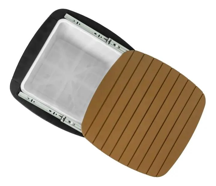MESA COOLER TIPO RATTAN NEGRO Y CAFE  PARA TERRAZA - 3