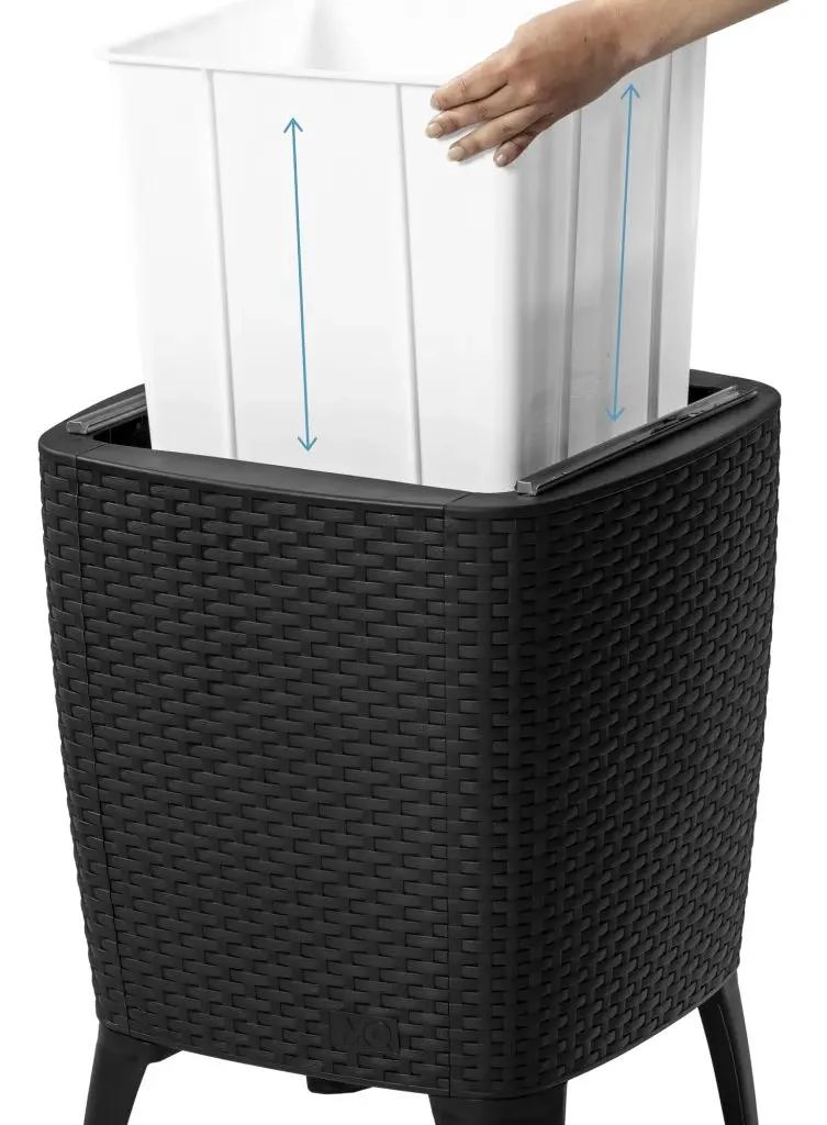 MESA COOLER TIPO RATTAN NEGRO Y CAFE  PARA TERRAZA - 4
