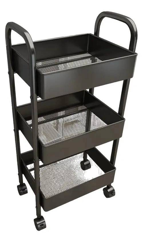 ORGANIZADOR DE GABINETES DE COCINA DE 3 NIVELES EN COLOR NEGRO - 1