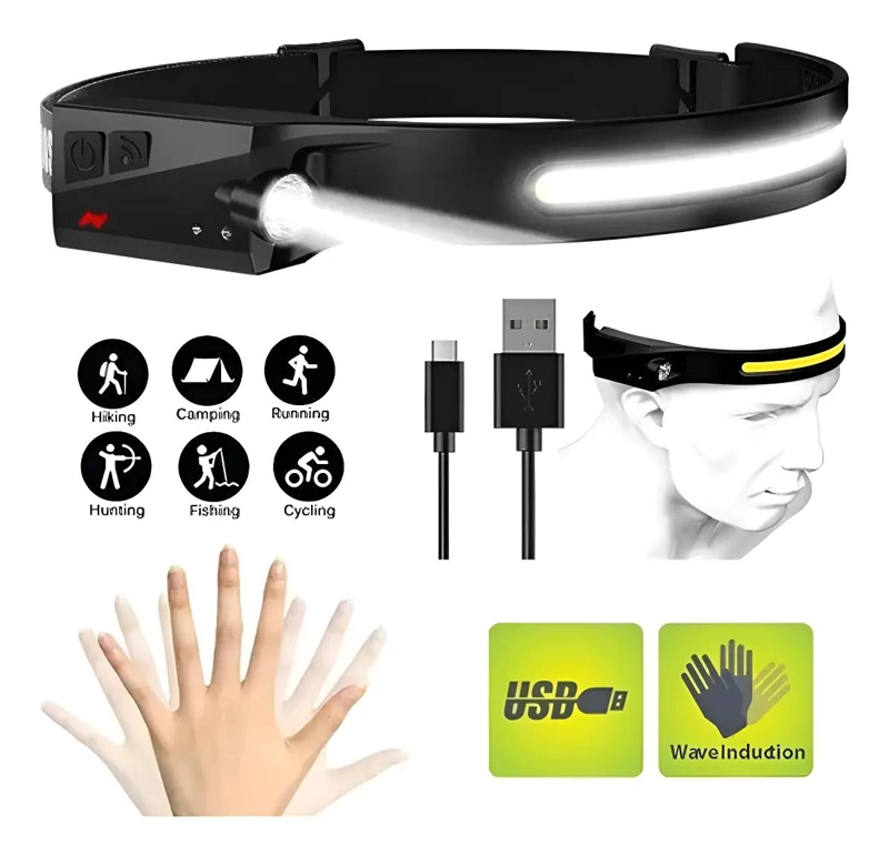 LINTERNA DE CABEZA RECARGABLE CON LUZ POTENTE Y DISEÑO ERGONOMICO - 3