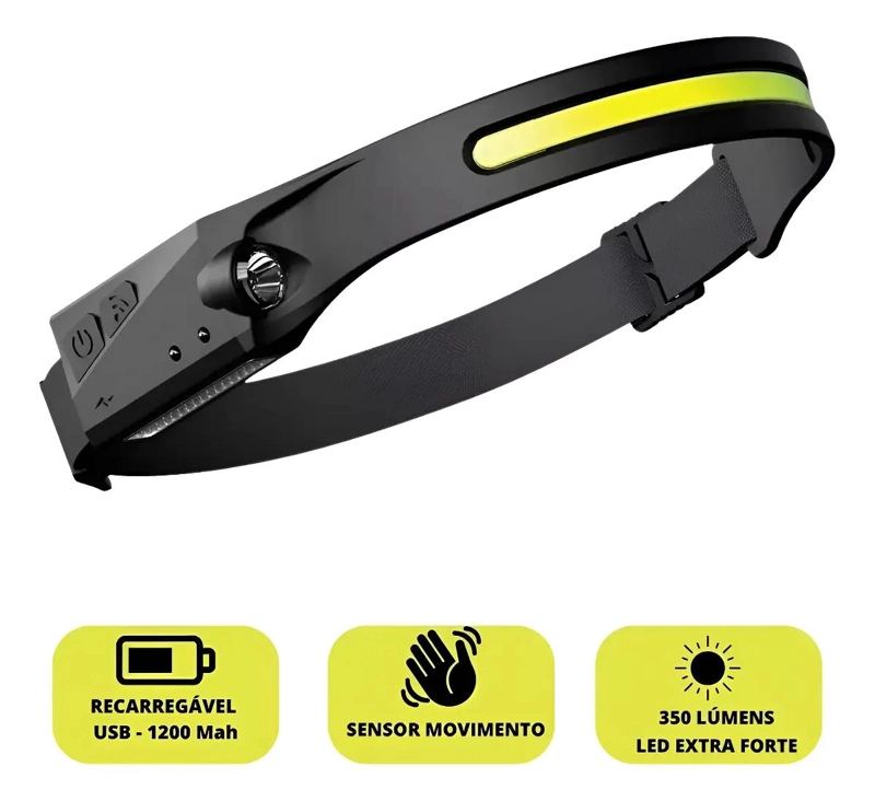 LINTERNA DE CABEZA RECARGABLE CON LUZ POTENTE Y DISEÑO ERGONOMICO - 4