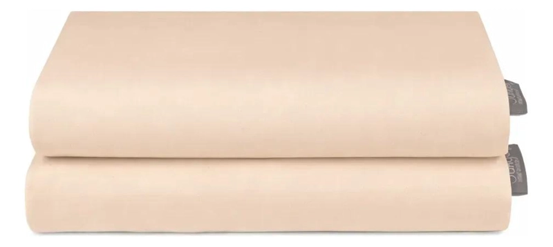SET DE 2 FUNDAS PARA ALMOHADA 50X70 CM COLOR BEIGE SUAVE - 1