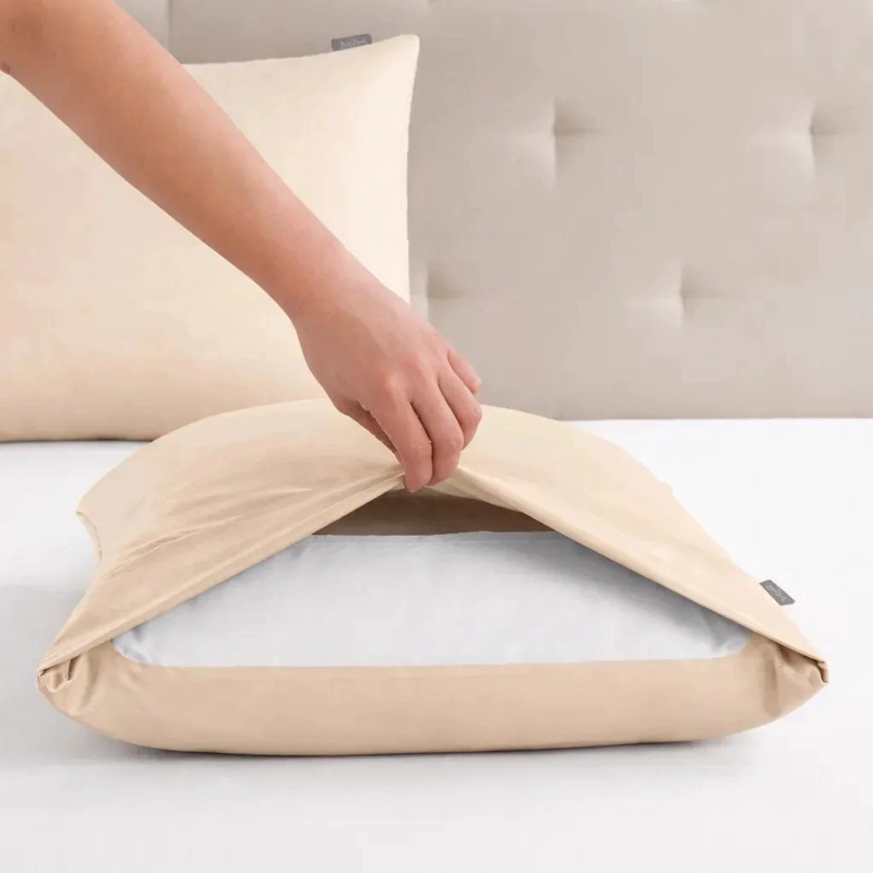 SET DE 2 FUNDAS PARA ALMOHADA 50X70 CM COLOR BEIGE SUAVE - 3