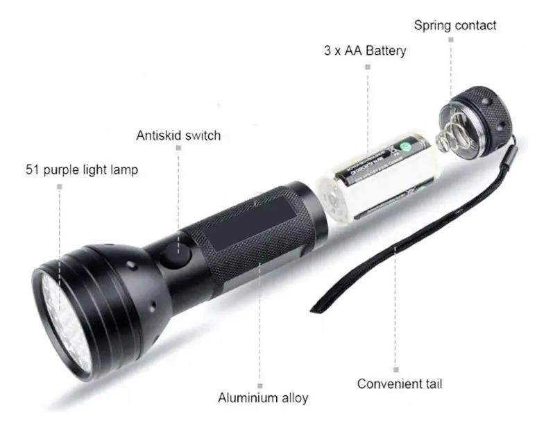 LINTERNA PORTATIL DE LUZ ULTRAVIOLETA PARA USO DOME STICO - 2