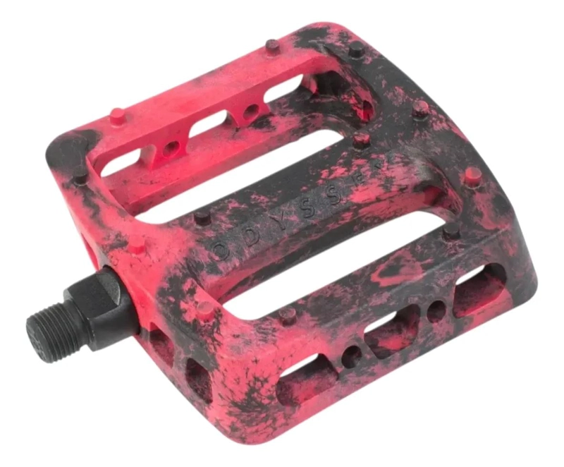 PEDALES PARA BICICLETA BMX CON DISEÑO TWISTED PRO EN NEGRO Y ROJO - 1