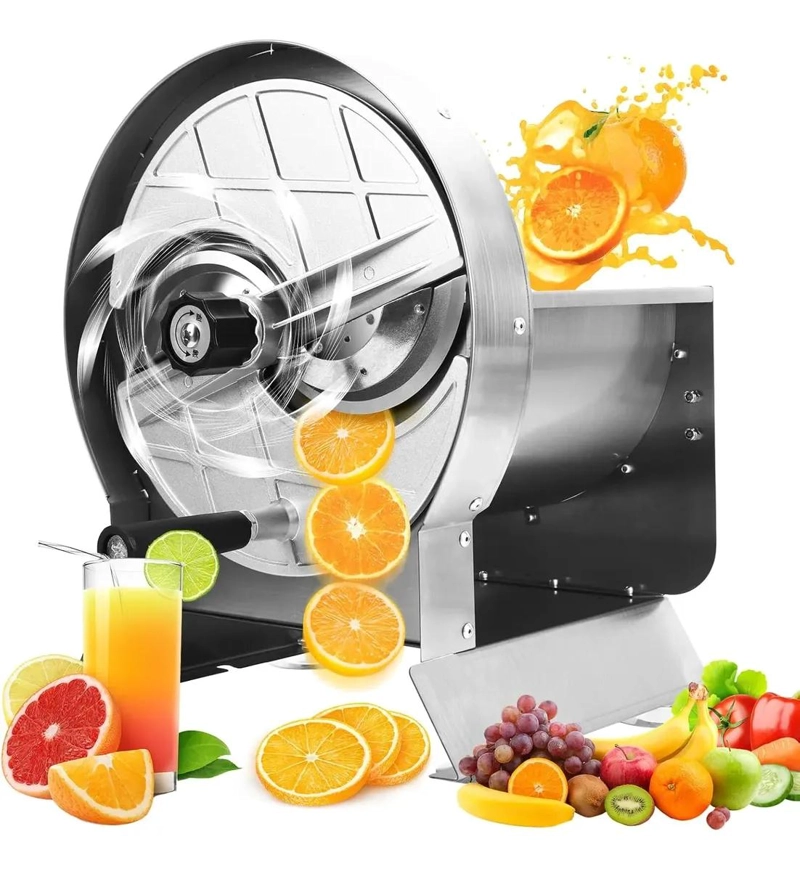 CORTADORA MANUAL PARA FRUTAS Y VERDURAS CON AJUSTE DE GROSOR DE ACERO INOXIDABLE - 1