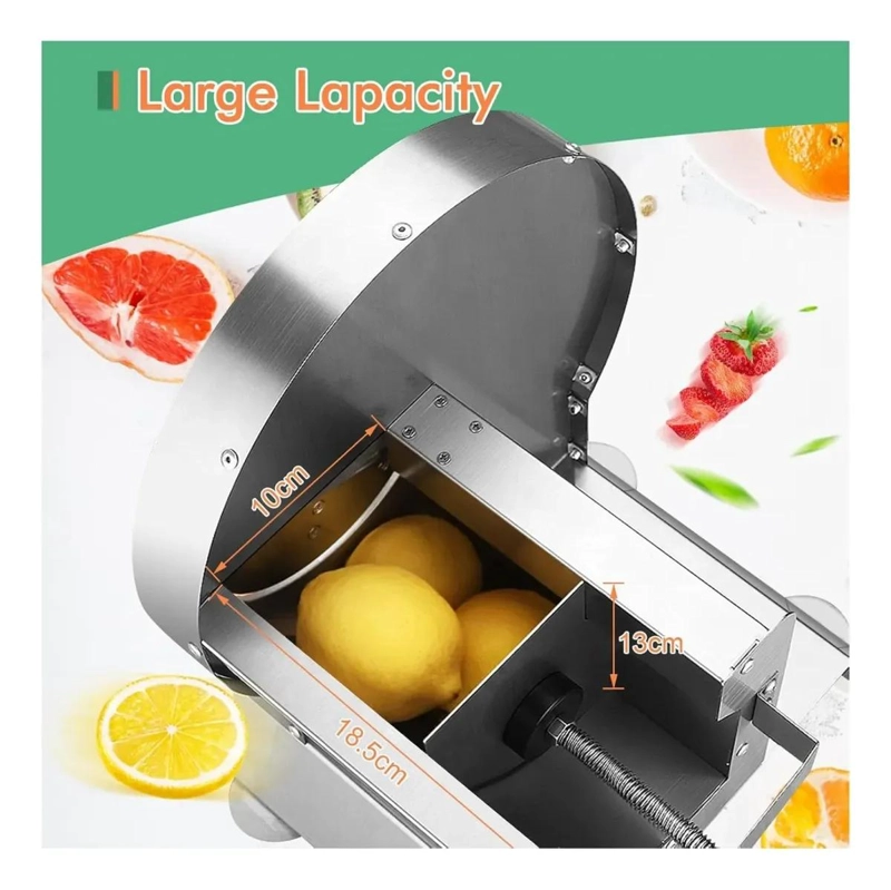 CORTADORA MANUAL PARA FRUTAS Y VERDURAS CON AJUSTE DE GROSOR DE ACERO INOXIDABLE - 3