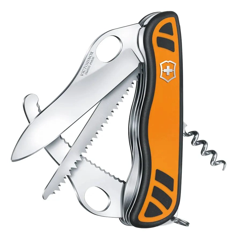 NAVAJA MULTIFUNCIONAL CON HOJA AFILADA Y DISEÑO ERGONOMICO NARANJA Y NEGRO - 1
