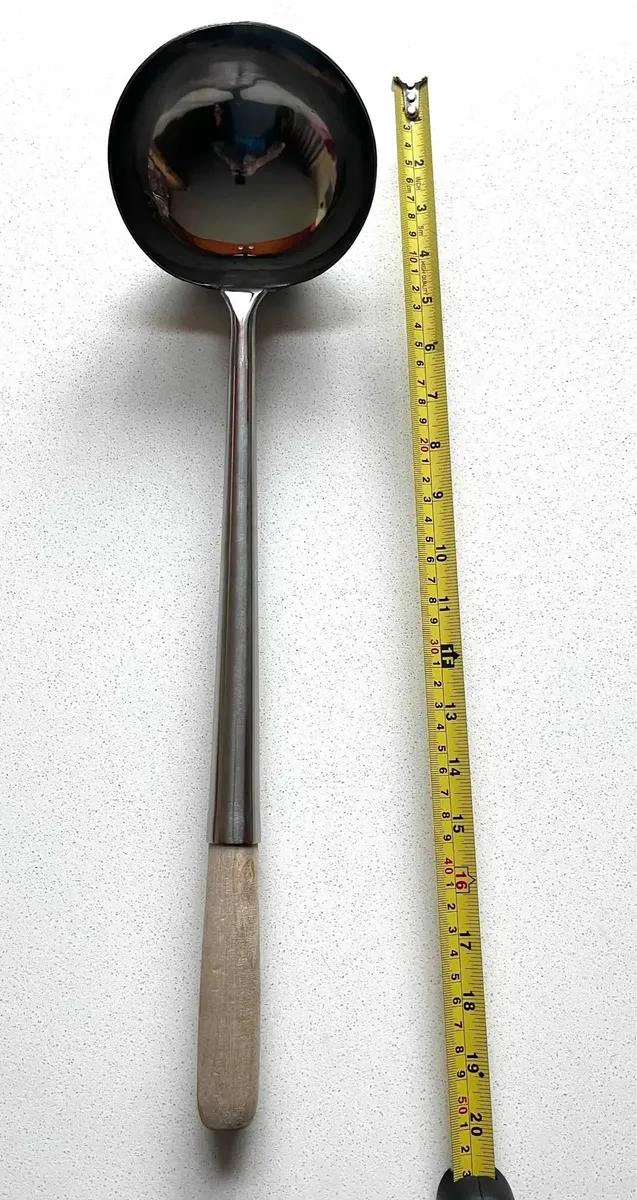 CUCHARON DE ACERO INOXIDABLE DE 50 CM CON DIAMETRO DE 13 CM - 3
