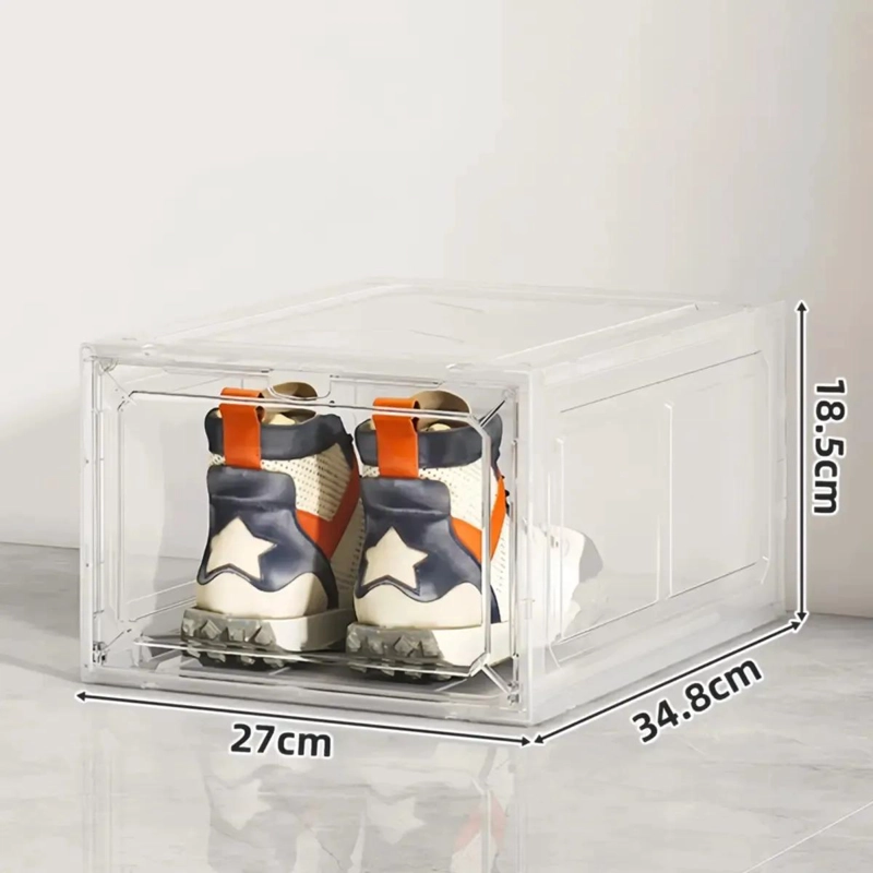 SET DE 5 CAJAS ORGANIZADORAS APILABLES PARA ZAPATOS CON TAPA TRANSPARENTE - 2