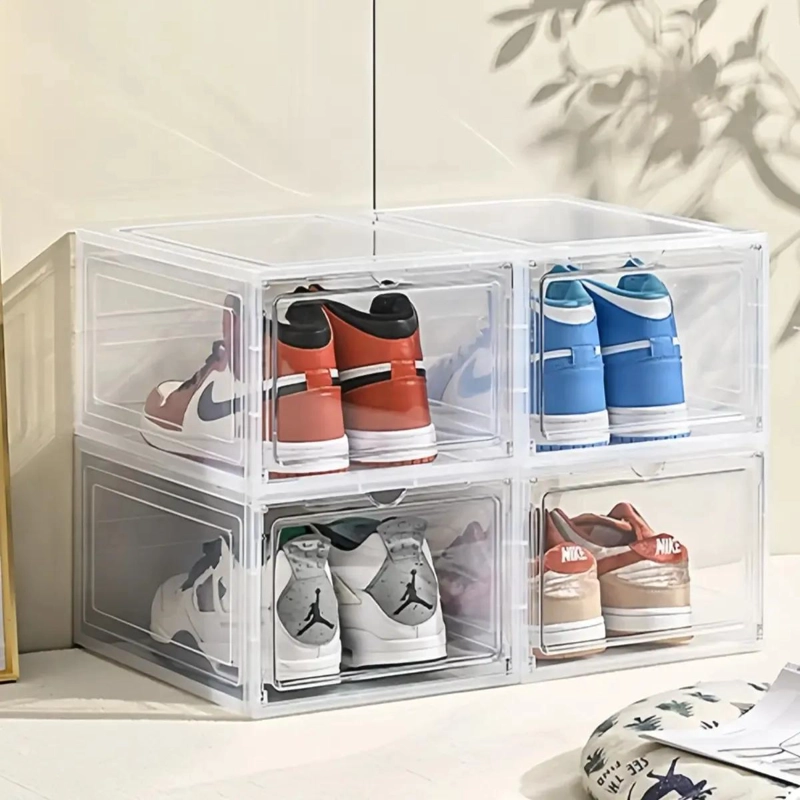 SET DE 5 CAJAS ORGANIZADORAS APILABLES PARA ZAPATOS CON TAPA TRANSPARENTE - 3