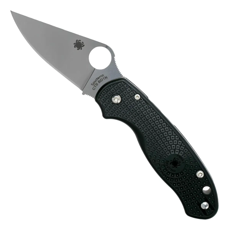 CUCHILLO PLEGABLE CON HOJA DE ACERO INOXIDABLE Y MANGO ERGONOMICO NEGRO - 1