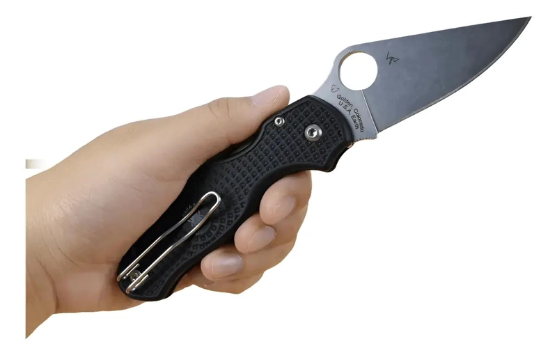 CUCHILLO PLEGABLE CON HOJA DE ACERO INOXIDABLE Y MANGO ERGONOMICO NEGRO - 2