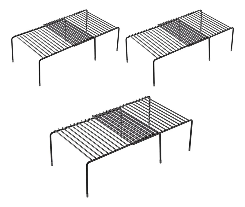 ORGANIZADOR DE COCINA REPISA EXTENDIBLE 3 PIEZAS COLOR NEGRO - 1