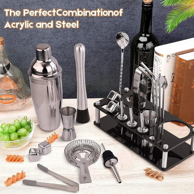 SET COMPLETO DE COCTELES PARA BAR CON 23 PIEZAS Y BASE DE 750ML - 2