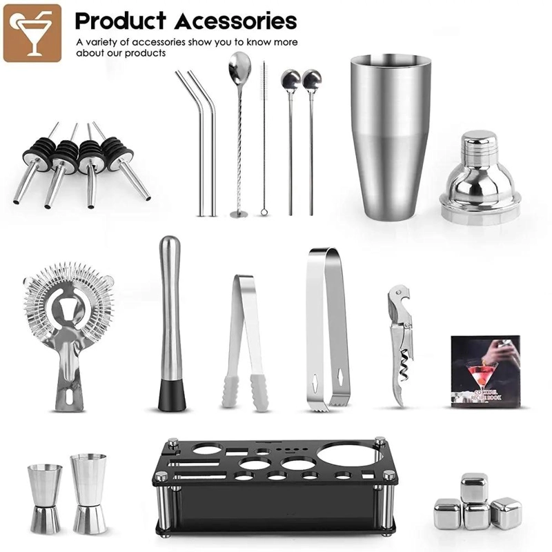 SET COMPLETO DE COCTELES PARA BAR CON 23 PIEZAS Y BASE DE 750ML - 4