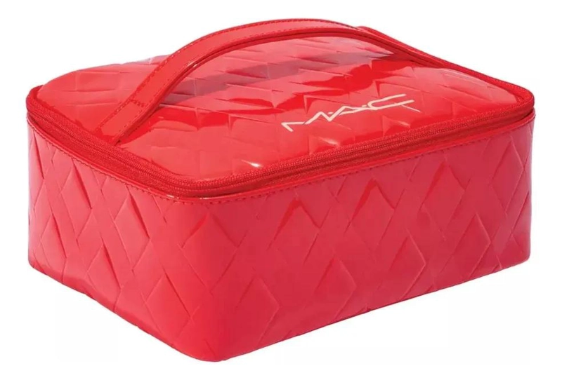 COSMETIQUERO COMPACTO COLOR ROJO CON CIERRE SEGURO Y DISEÑO PRACTICO - 1