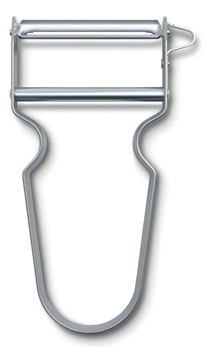 PELADOR DE COCINA CON CUCHILLA AFILADA Y MANGO ERGONOMICO GRIS - 1