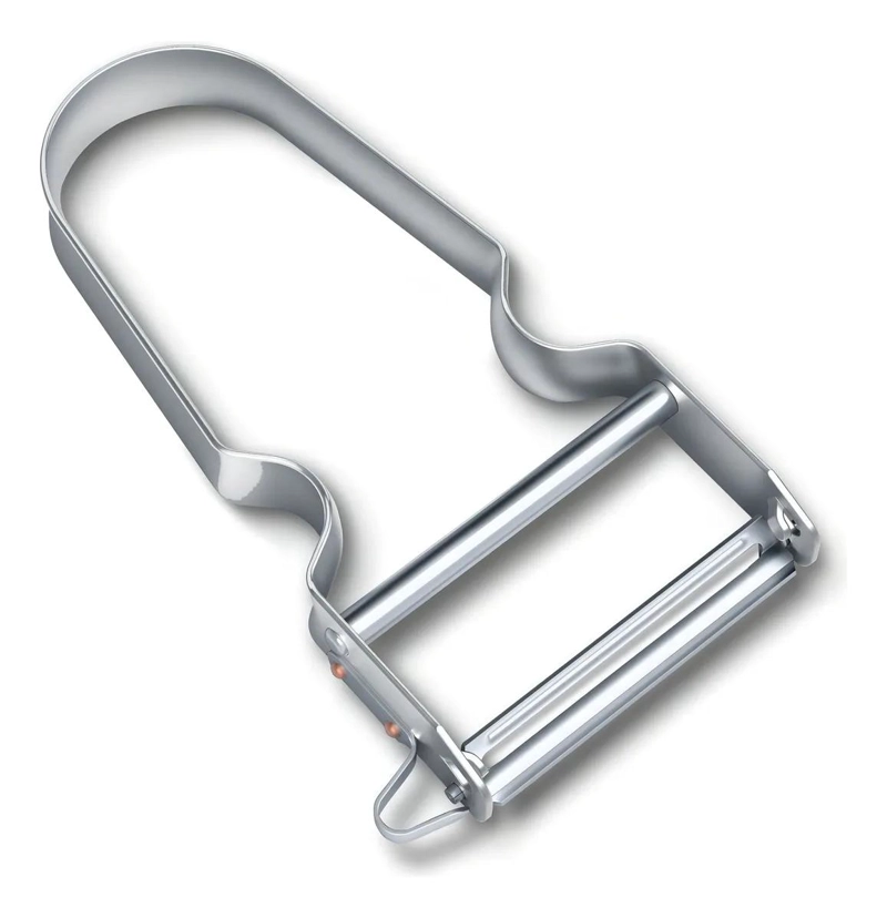 PELADOR DE COCINA CON CUCHILLA AFILADA Y MANGO ERGONOMICO GRIS - 3