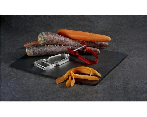 PELADOR DE COCINA CON CUCHILLA AFILADA Y MANGO ERGONOMICO GRIS - 5