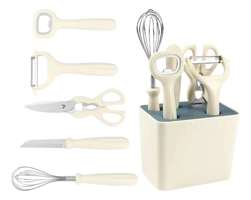 SET DE 6 UTENSILIOS DE COCINA CON SOPORTE PARA ORGANIZACION - 2